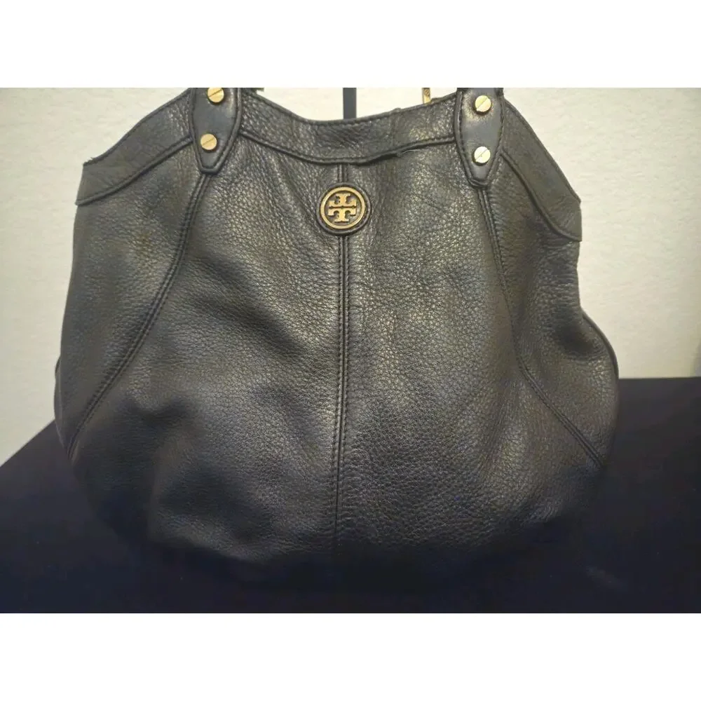 Tory Burch DAKOTA Black Leather Hobo/Shoulder Bag 16x13x3 *READ - Picture 5 of 16